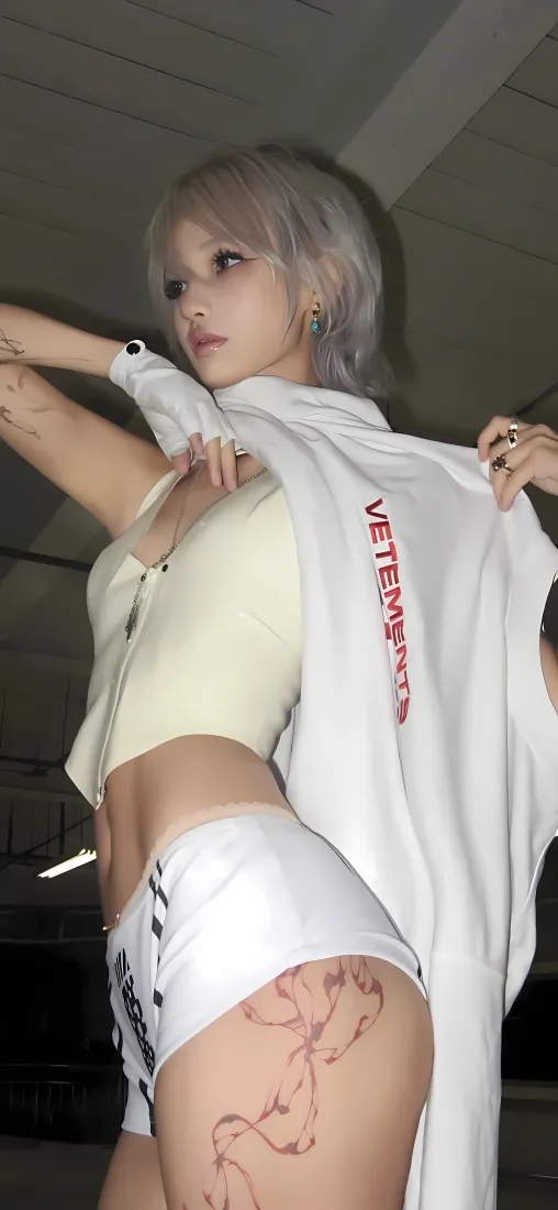 辣妹海娜纹身手机壁纸｜时尚穿搭背景 - 个性纹身「哲风壁纸」