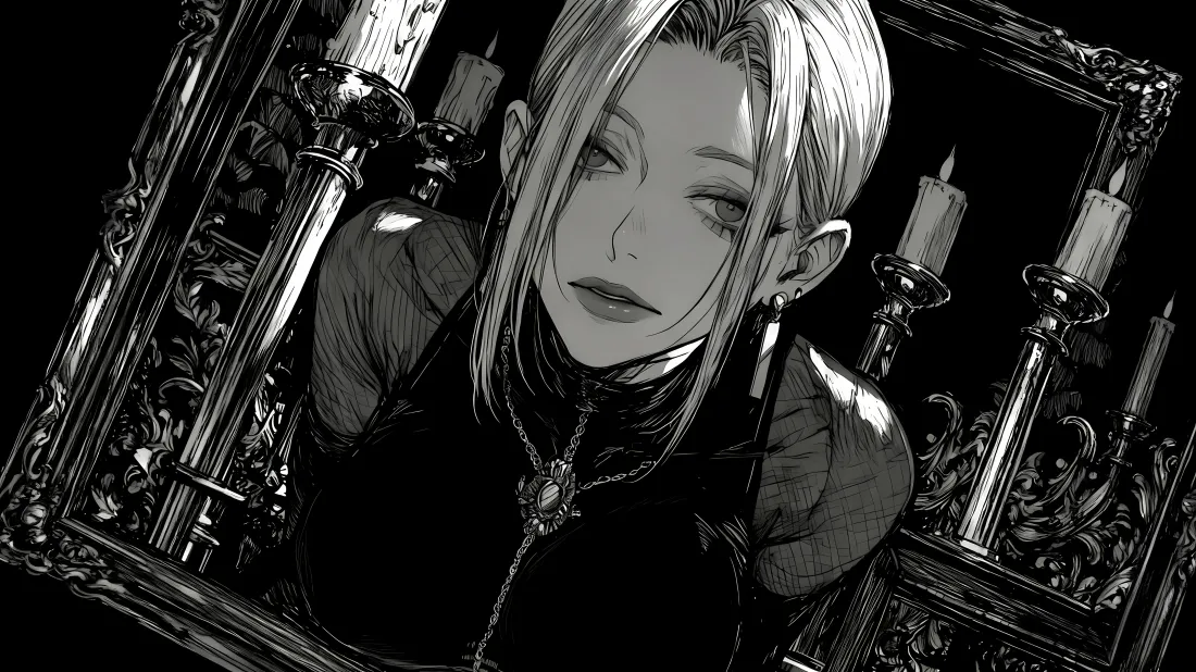 5k二次元烛台人物壁纸｜暗色背景 - 性感「哲风壁纸」