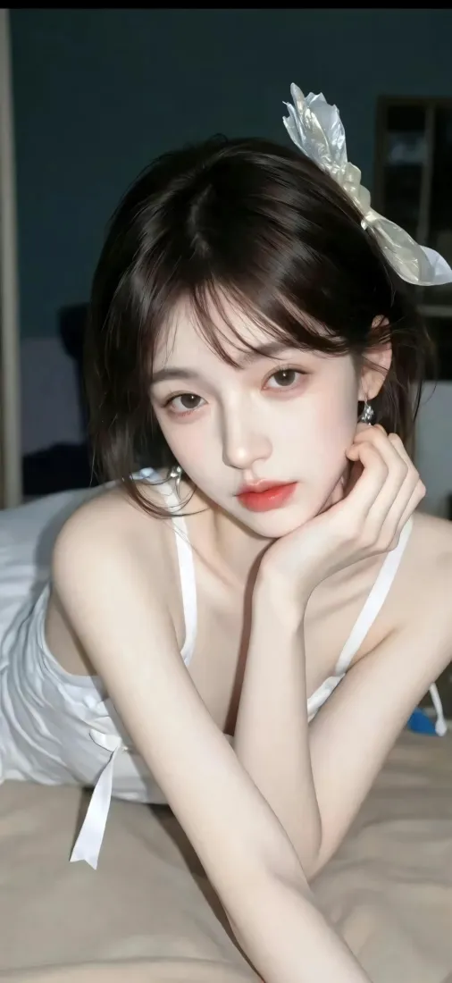 白衣美女4K手机壁纸｜卧室背景 - 清纯发饰「哲风壁纸」