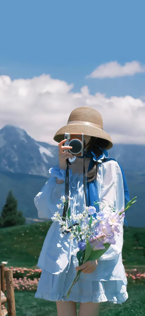 草帽女孩4K手机壁纸｜自然风景背景 - 清新「哲风壁纸」