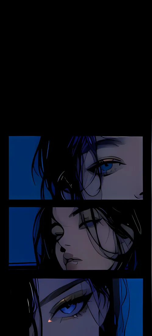 暗黑动漫人物手机壁纸｜蓝调 - 凌厉眼神「哲风壁纸」