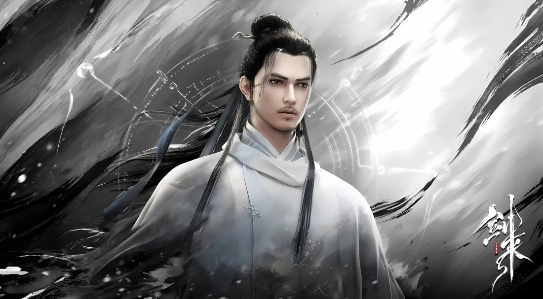 2k乔静春剑来水墨壁纸｜古风仙侠背景 - 写意长袍「哲风壁纸」