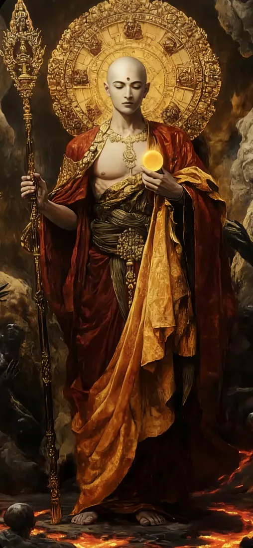 地藏王手机壁纸｜火焰背景图片 - 高清手机壁纸「哲风壁纸」