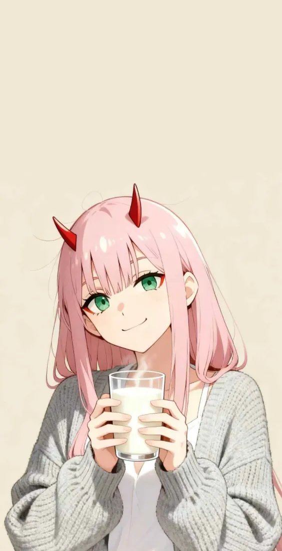 02牛奶简约手机壁纸 - DARLING in FRANXX「哲风壁纸」