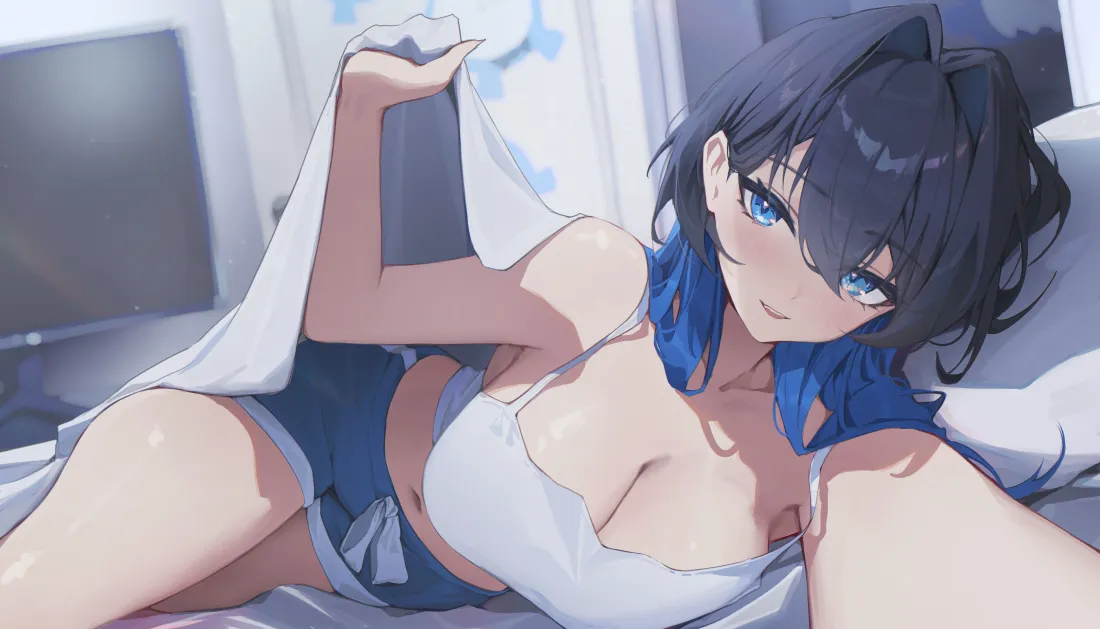 7k蓝发动漫少女壁纸｜卧室 - 二次元「哲风壁纸」