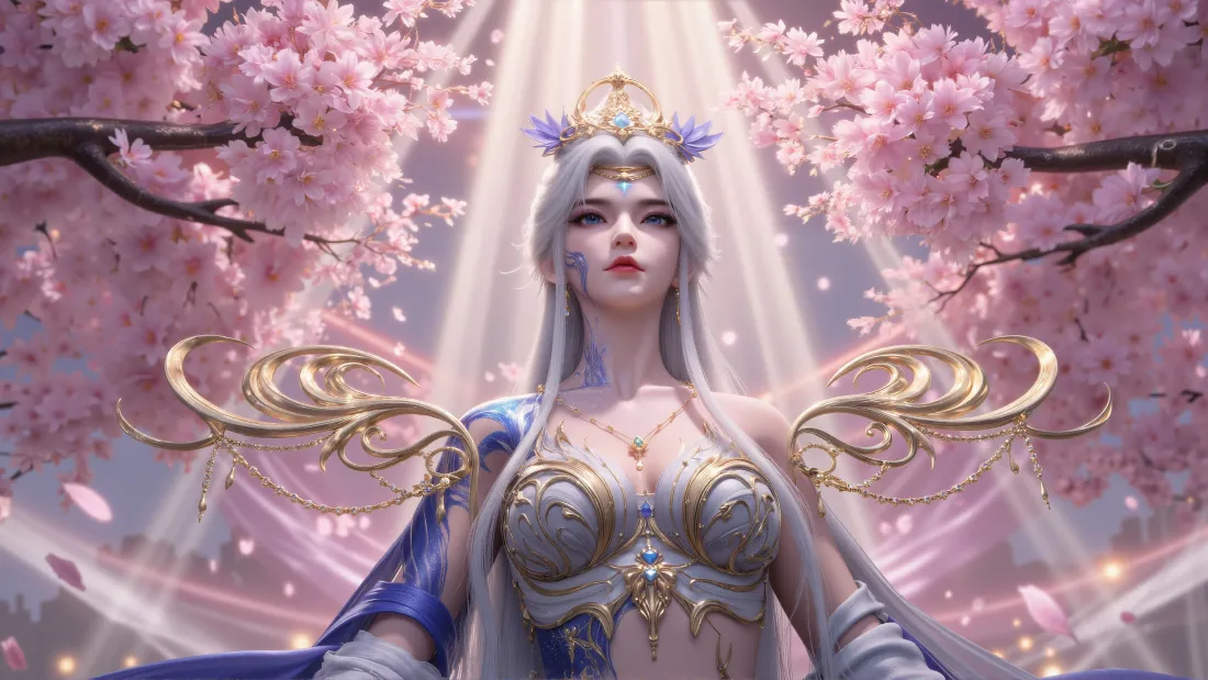 4k莫仙壁纸｜完美世界樱花 - 华丽古风女神「哲风壁纸」