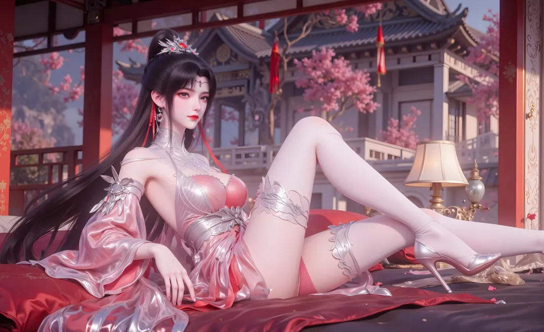 4k柳眉 仙逆壁纸｜古风红衣美女背景图片 - 樱花建筑「哲风壁纸」