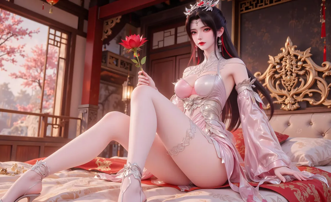 4k仙逆柳眉壁纸｜古风房间 - 红衣古风「哲风壁纸」