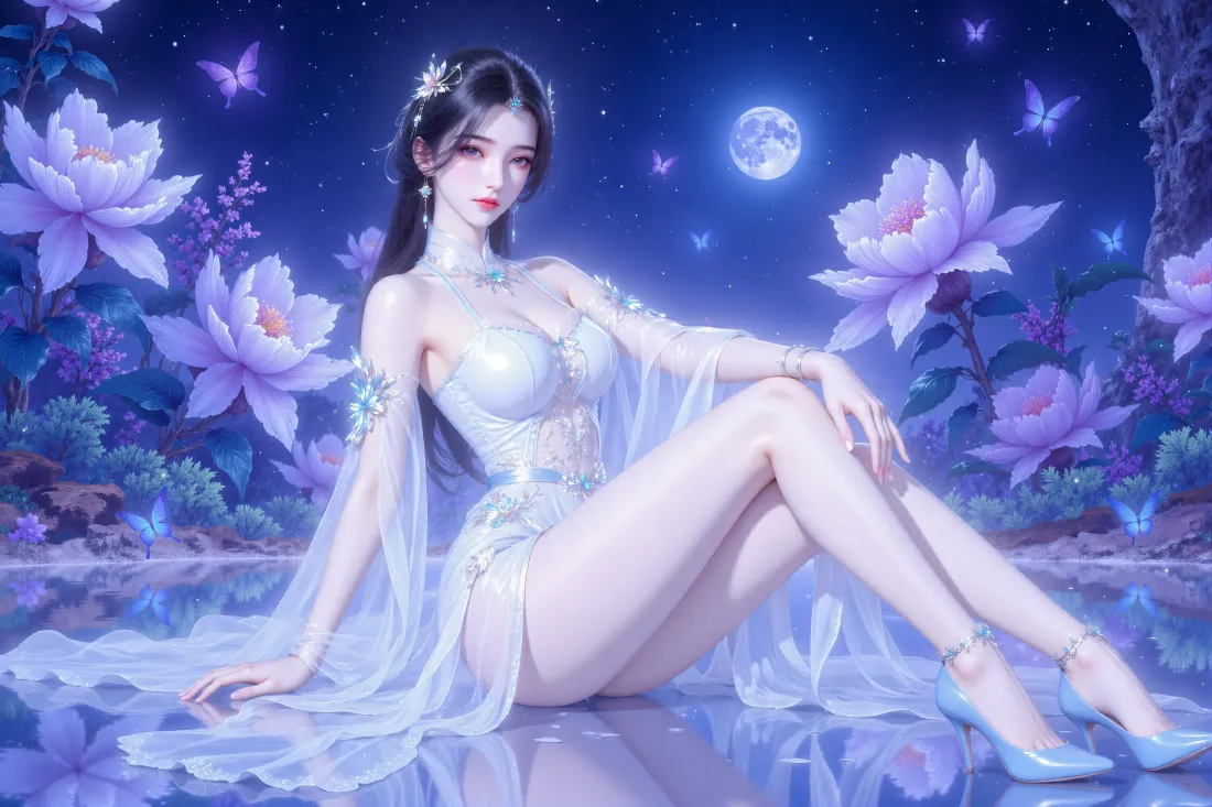 6k李慕婉壁纸｜仙逆莲花星空背景 - 古风白衣「哲风壁纸」