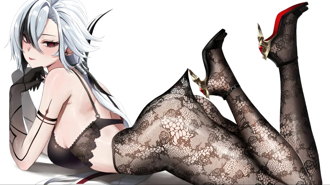 3k白发红瞳动漫女孩壁纸｜黑丝性感 - 美女「哲风壁纸」