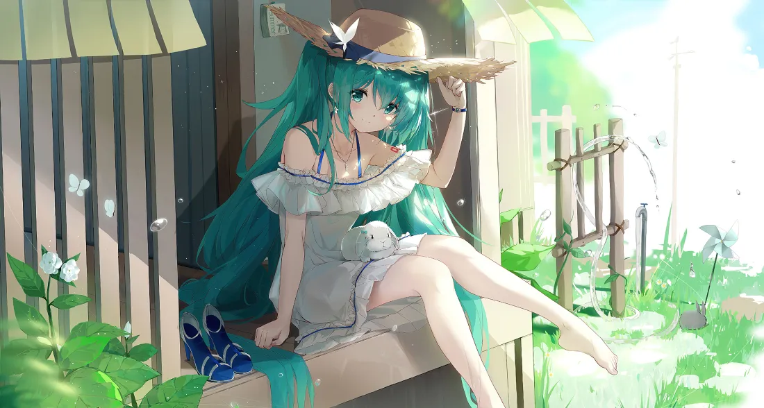 4k初音未来壁纸｜草帽房屋背景 - 二次元「哲风壁纸」