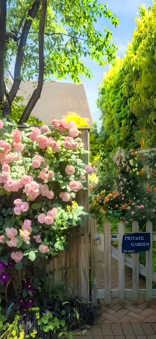 花簇庭院手机壁纸｜ins风背景图 - 阳光绿植「哲风壁纸」