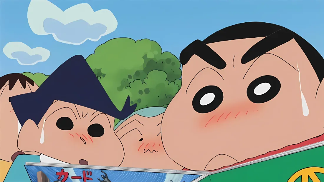 2k蜡笔小新壁纸｜蓝天绿树 - 封间流汗「哲风壁纸」