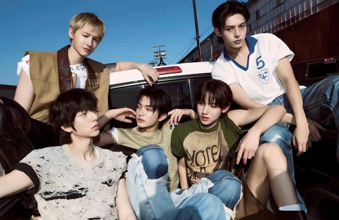 2k男团街拍壁纸｜街头蓝天背景图 - 休闲穿搭「哲风壁纸」