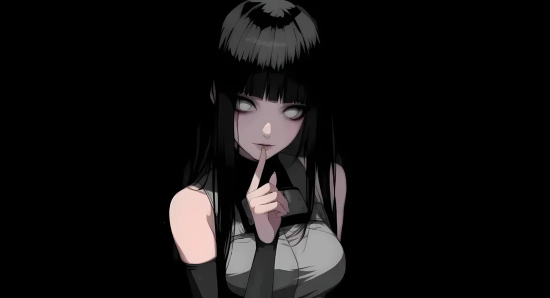 2k日向雏田暗黑壁纸｜火影忍者背景图 - 暗色「哲风壁纸」