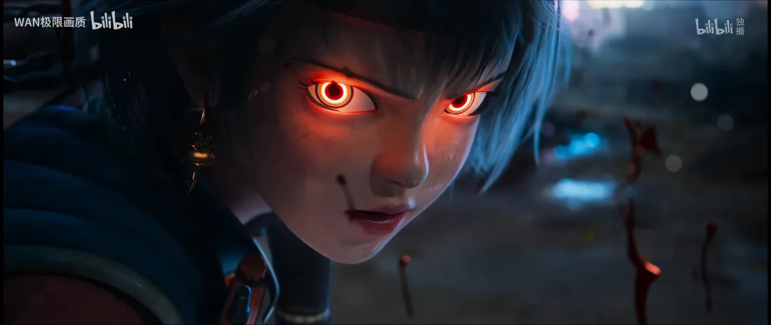 5k灵笼麦朵壁纸｜动漫背景图 - 红瞳蓝发「哲风壁纸」