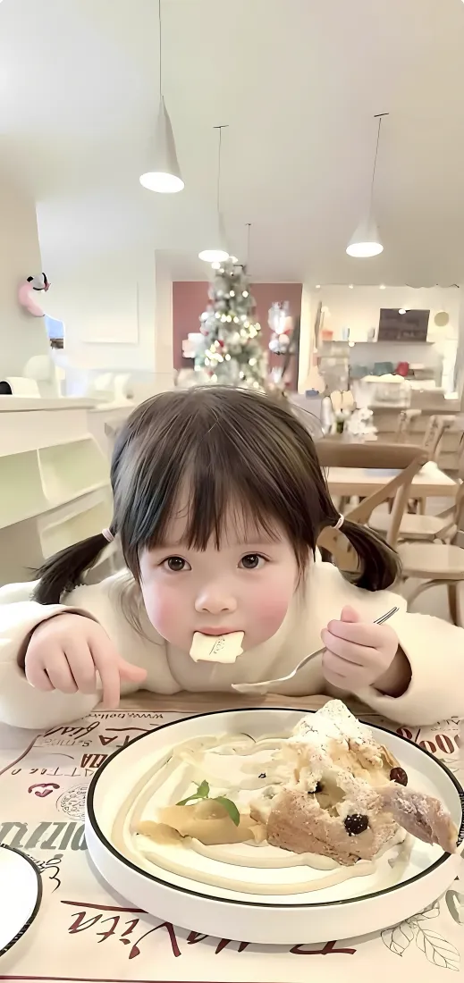 曾婉之餐厅吃饭手机壁纸｜可爱儿童背景 - 美食「哲风壁纸」