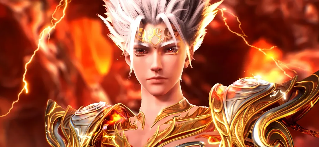 5k孟川壁纸｜沧元图背景图片 - 金色铠甲闪电「哲风壁纸」