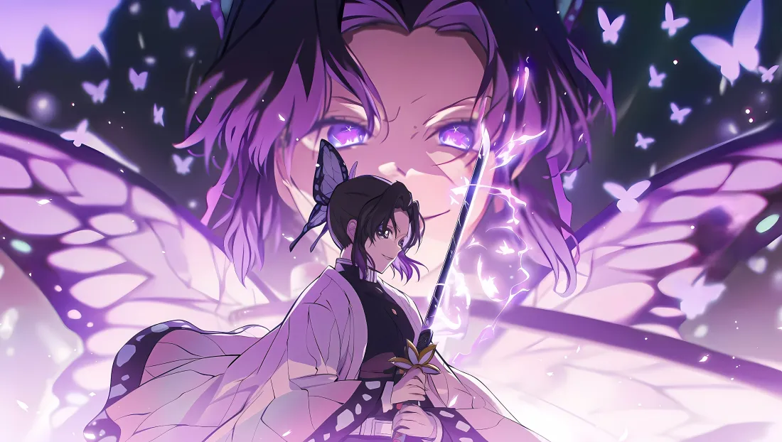 4k蝴蝶忍壁纸｜鬼灭之刃背景图片 - 紫色蝴蝶「哲风壁纸」