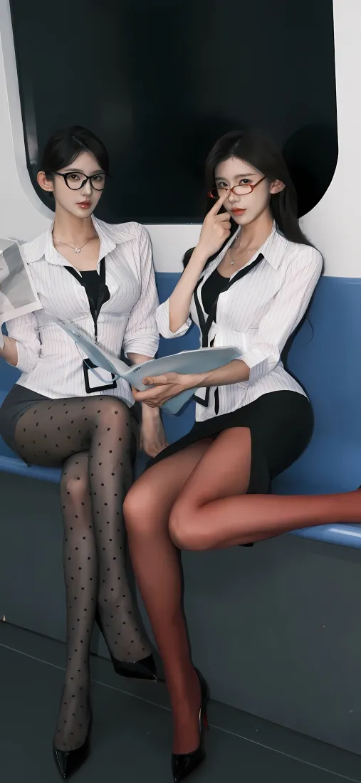 女秘书职场手机壁纸｜室内办公室背景 - 黑丝袜职业装「哲风壁纸」