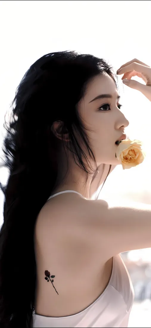刘亦菲黄玫瑰手机壁纸｜艺术照背景图 - 气质写真「哲风壁纸」