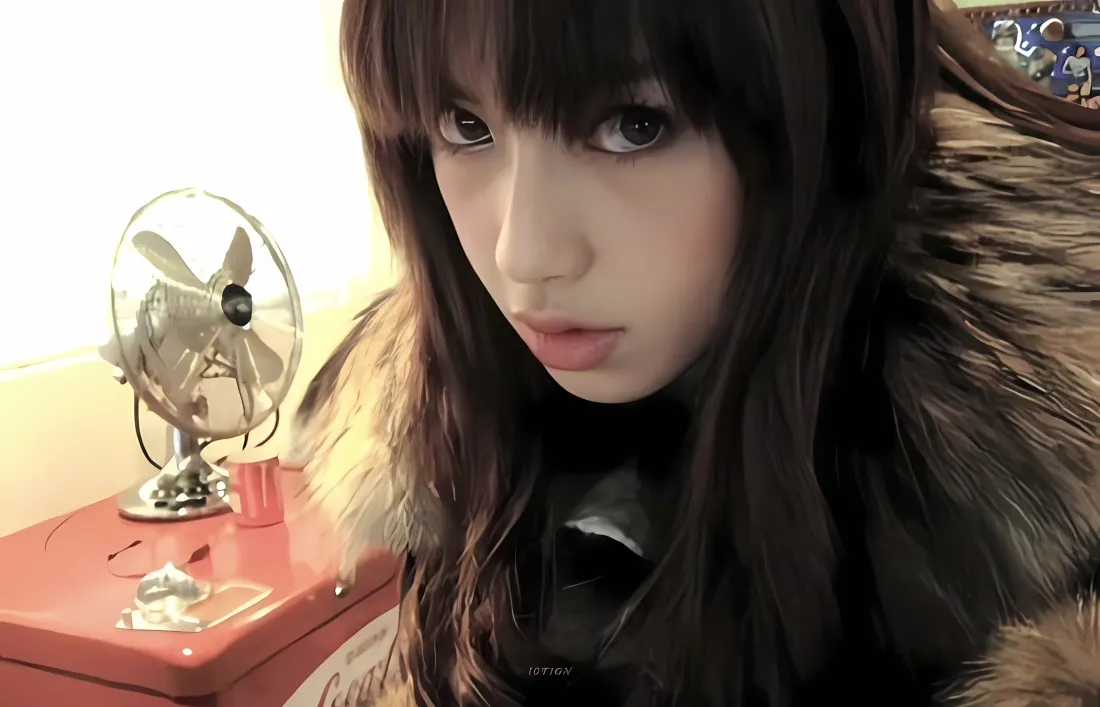 2k杨颖早期辣妹壁纸｜复古风扇 - 毛绒外套「哲风壁纸」