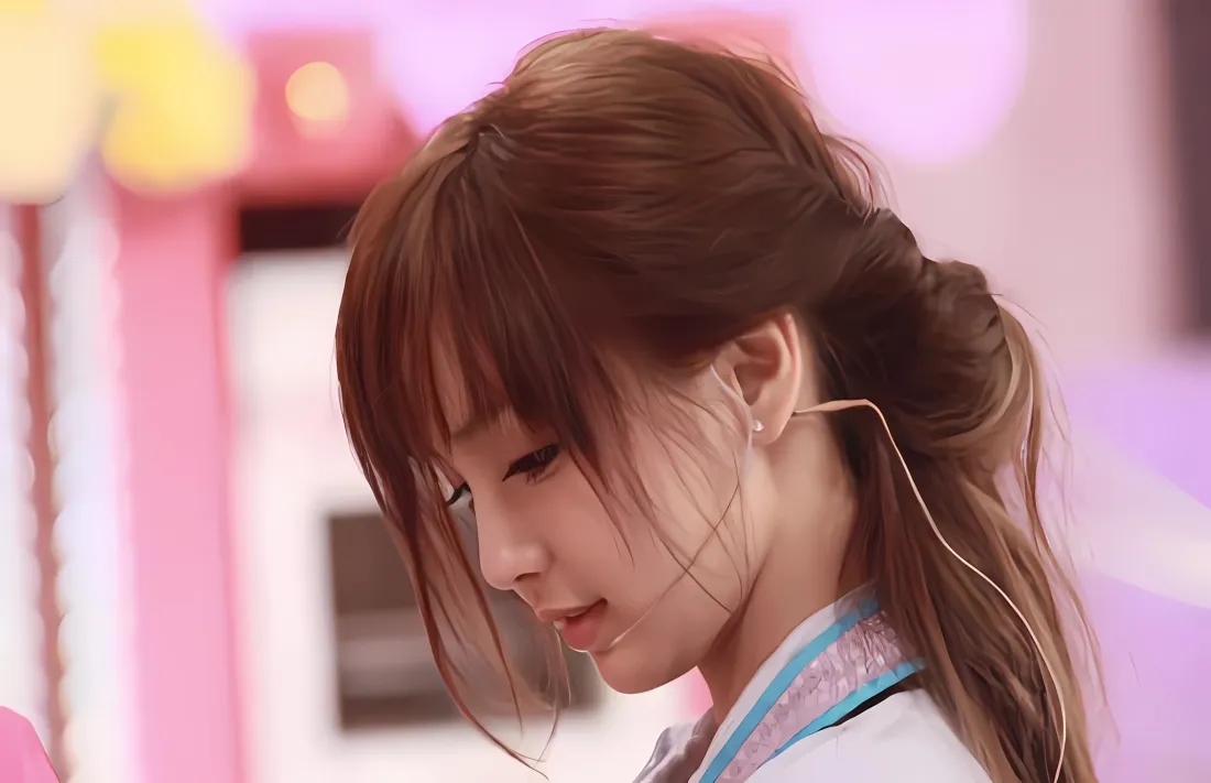 2k杨颖早期甜美壁纸｜粉色背景 - 马尾少女「哲风壁纸」