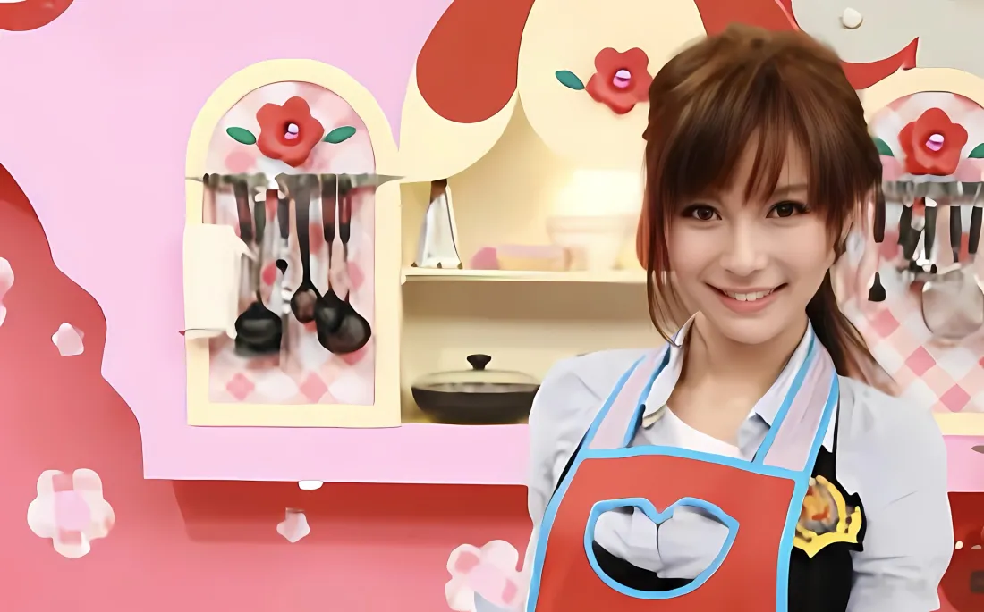 2k杨颖早期甜美壁纸｜粉色厨房 - 围裙「哲风壁纸」