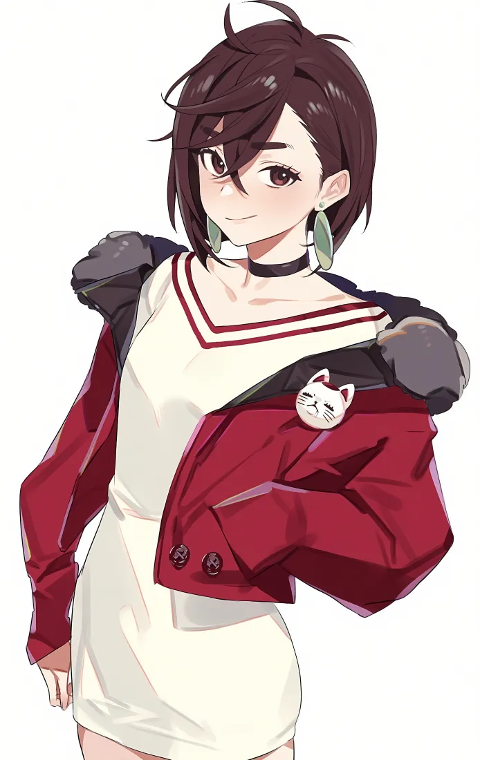 绫濑桃手机壁纸｜动漫角色背景 - 红色外套「哲风壁纸」