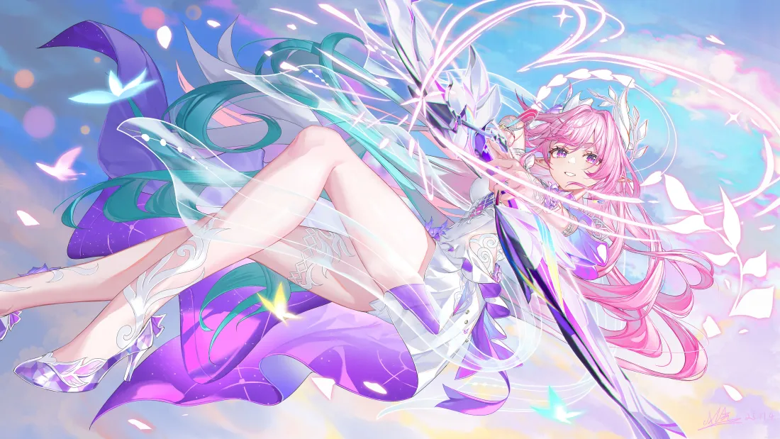 5k粉色长发少女壁纸｜梦幻背景 - 二次元「哲风壁纸」