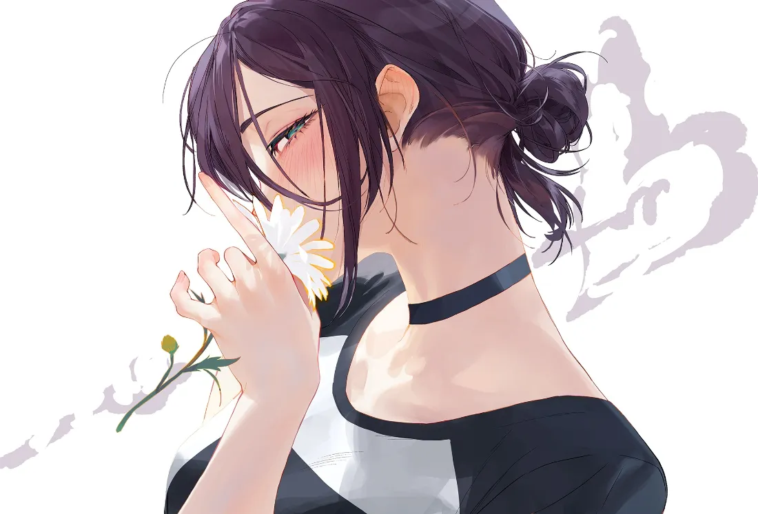 2k蕾塞壁纸｜电锯人背景图片 - 花与项圈「哲风壁纸」