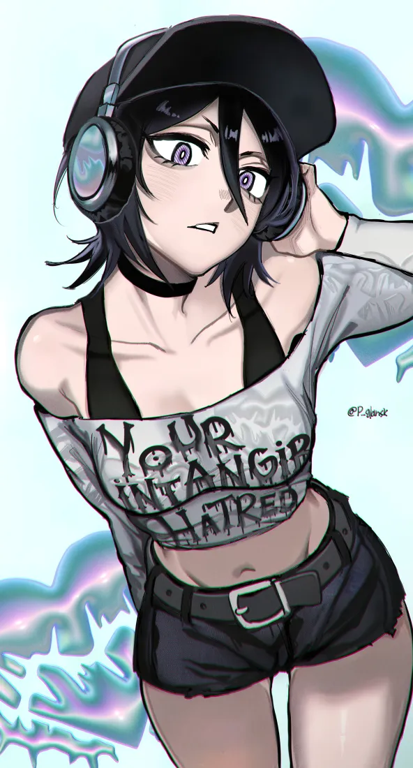 朽木露琪亚手机壁纸｜死神bleach - 耳机帽子穿搭「哲风壁纸」