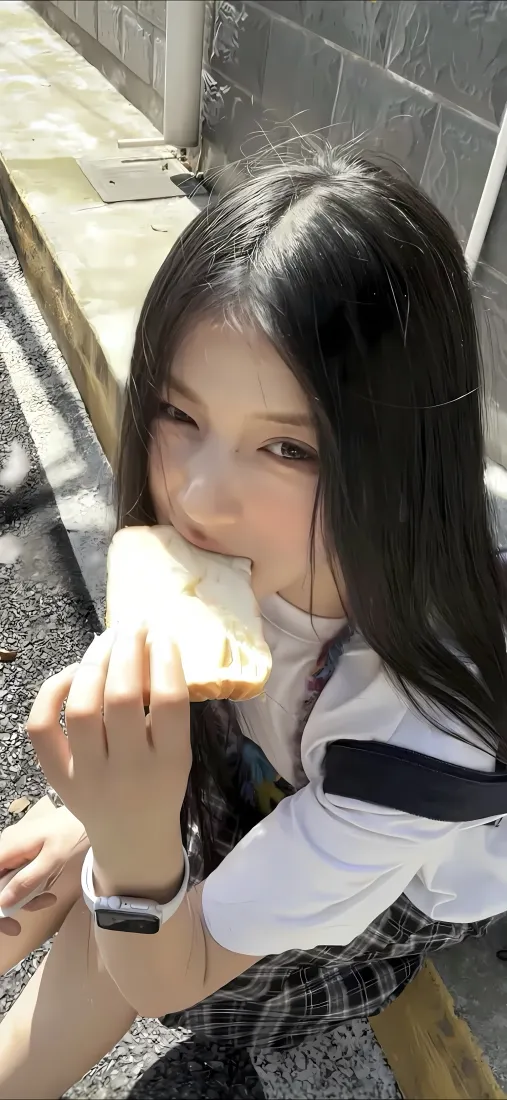 JK制服美女手机壁纸｜阳光街拍背景 - 吃吐司「哲风壁纸」