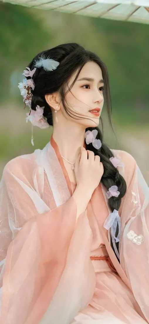 古风美女手机壁纸｜粉色汉服背景图片 - 古装「哲风壁纸」