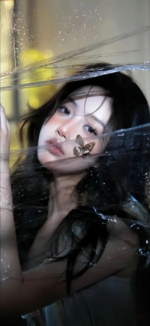 艺术美女手机壁纸｜朦胧背景图片 - 长发雀斑妆「哲风壁纸」