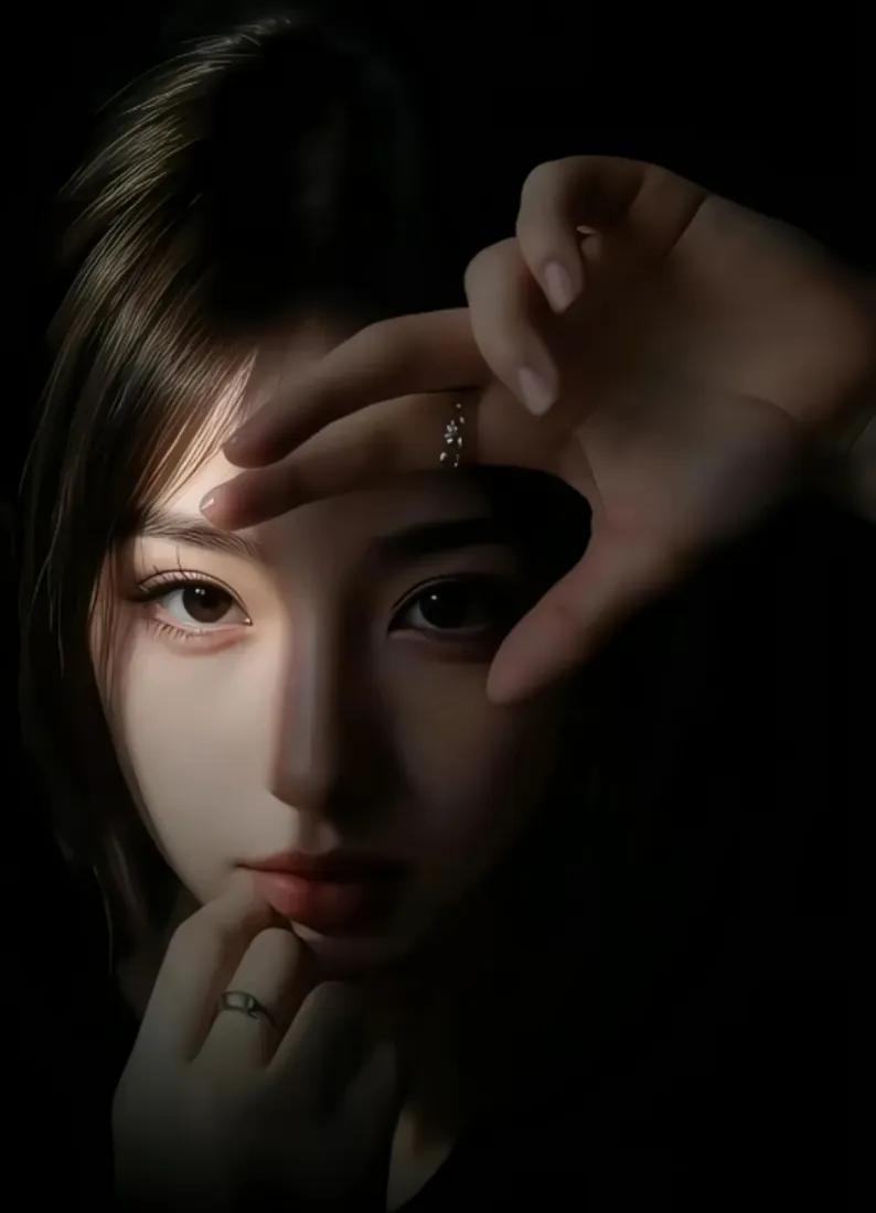 美女手机壁纸｜暗调背景图片 - 氛围感高清「哲风壁纸」