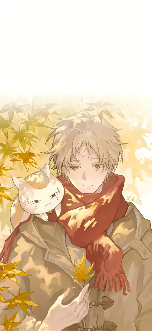 夏目手机壁纸｜枫叶背景 - 夏目友人帐「哲风壁纸」