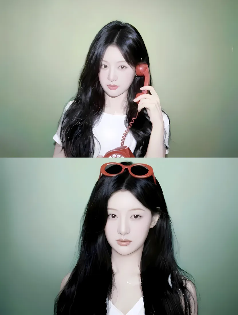 金智媛手机壁纸｜撕拉片 - 红色眼镜电话「哲风壁纸」