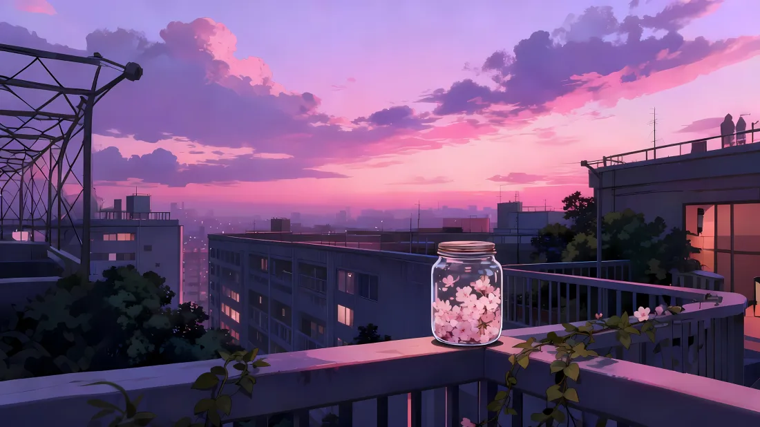 3k天台壁纸｜城市黄昏背景图片 - 安逸罐子「哲风壁纸」