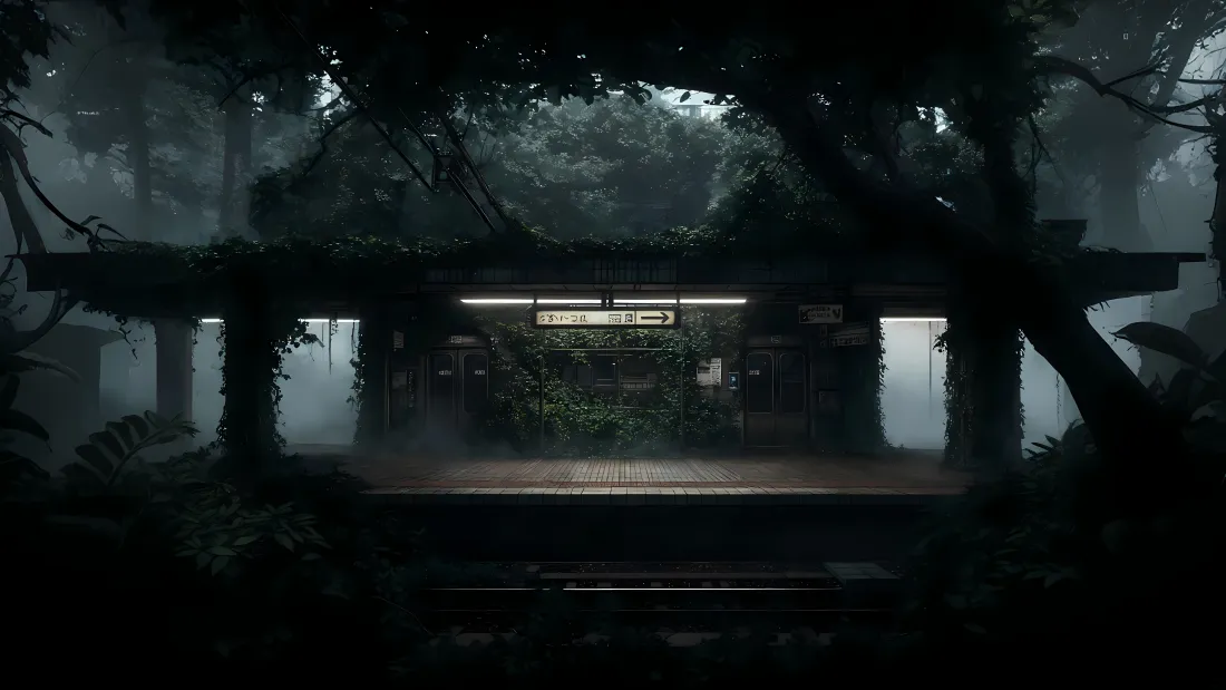 4k日式车站壁纸｜傍晚背景图片 - 黑暗森林「哲风壁纸」
