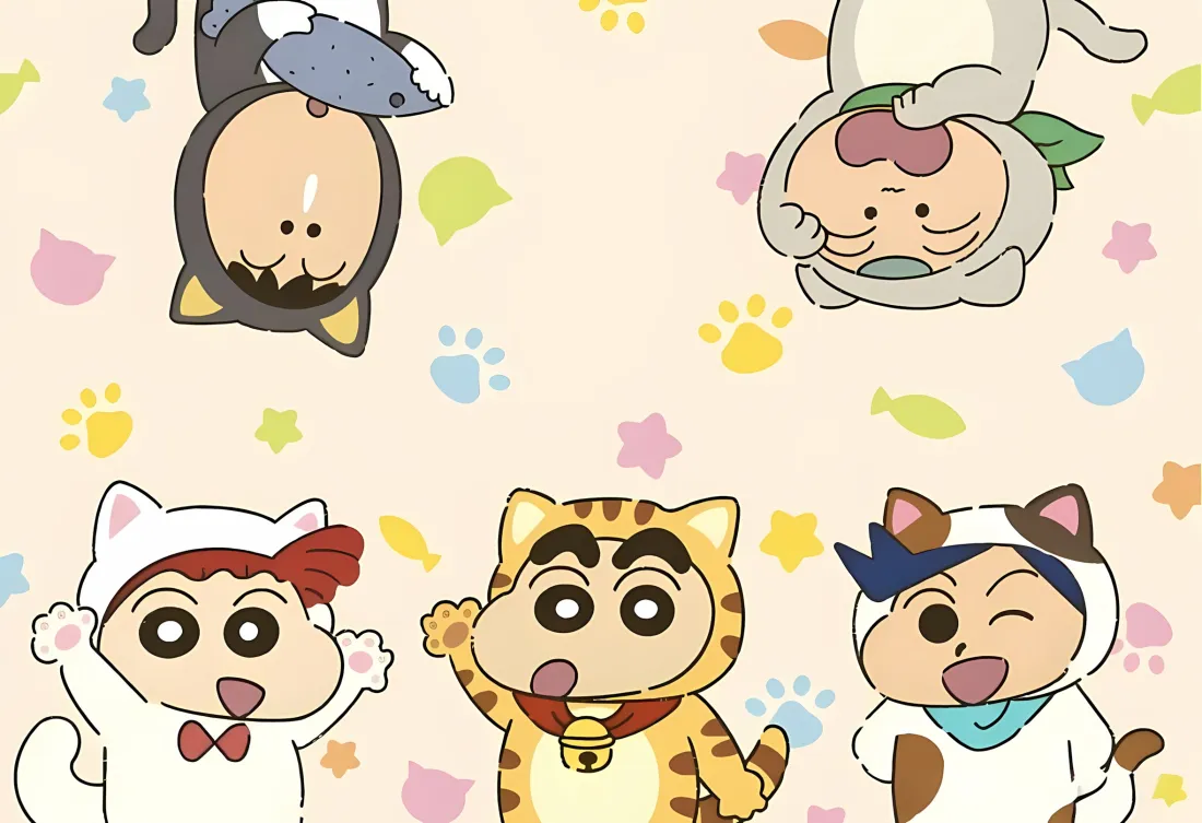 2k蜡笔小新壁纸｜卡通背景图 - 动物装角色「哲风壁纸」