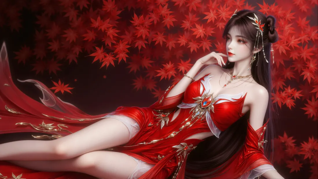 4k火灵儿壁纸｜完美世界 - 红衣古风美女「哲风壁纸」