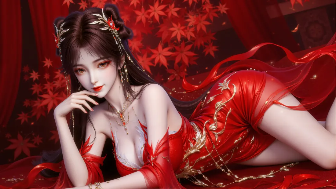 4k火灵儿壁纸｜完美世界 - 红衣古风美女「哲风壁纸」