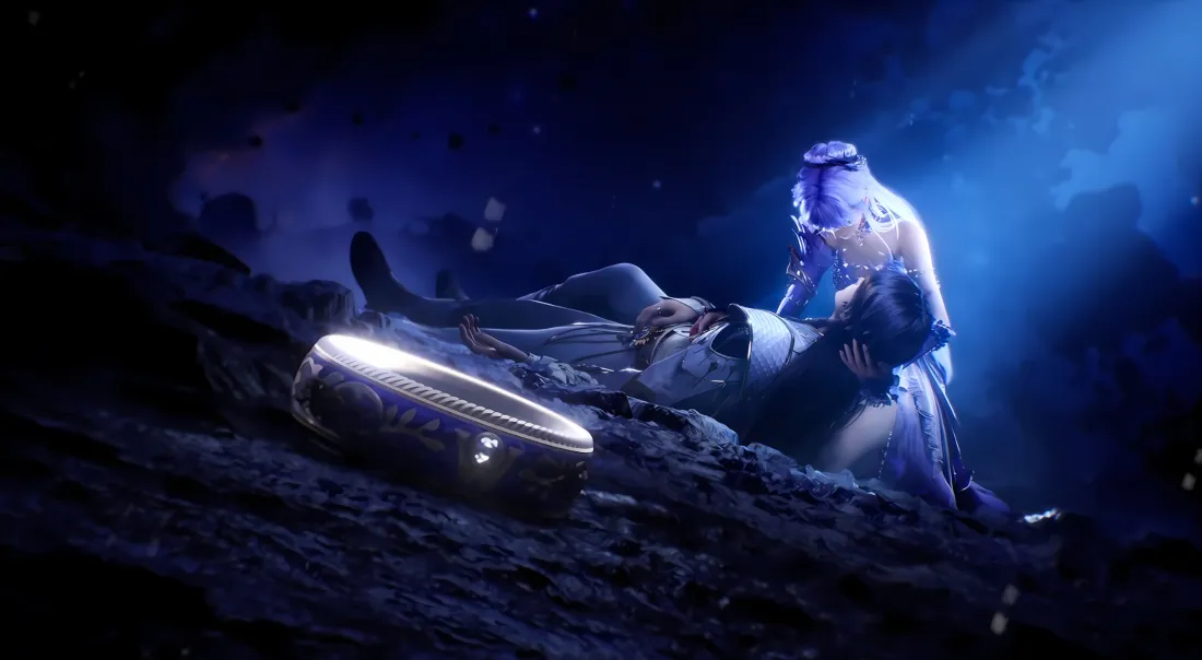 3k神印王座壁纸｜圣采儿抱龙皓晨背景图 - 龙皓晨「哲风壁纸」