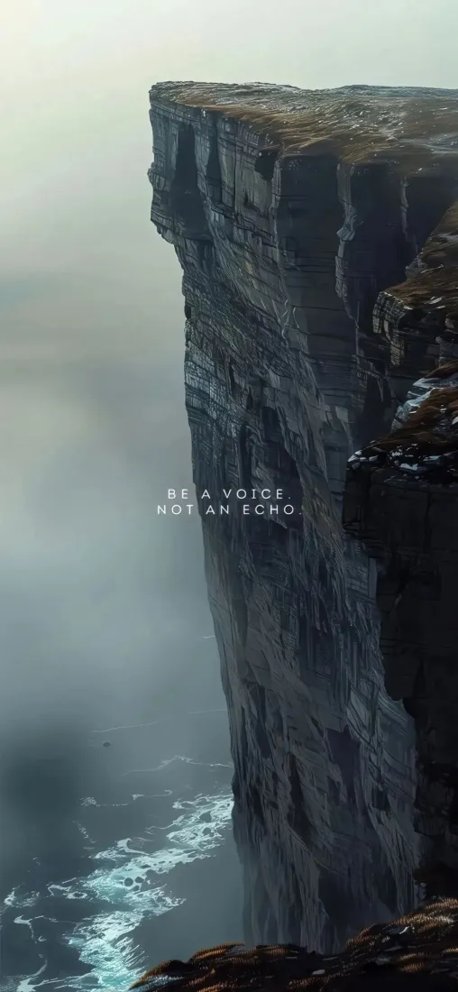 悬崖手机壁纸｜海洋雾气背景 - 氛围感自然风景「哲风壁纸」