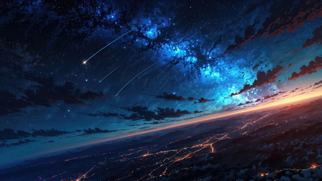 4k星空流星壁纸｜宇宙夜景背景图片 - 银河地球「哲风壁纸」