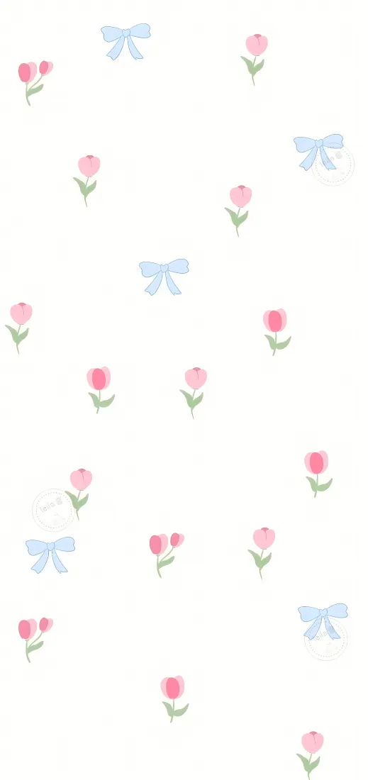 郁金香手机壁纸｜简约背景图 - 蝴蝶结花卉「哲风壁纸」