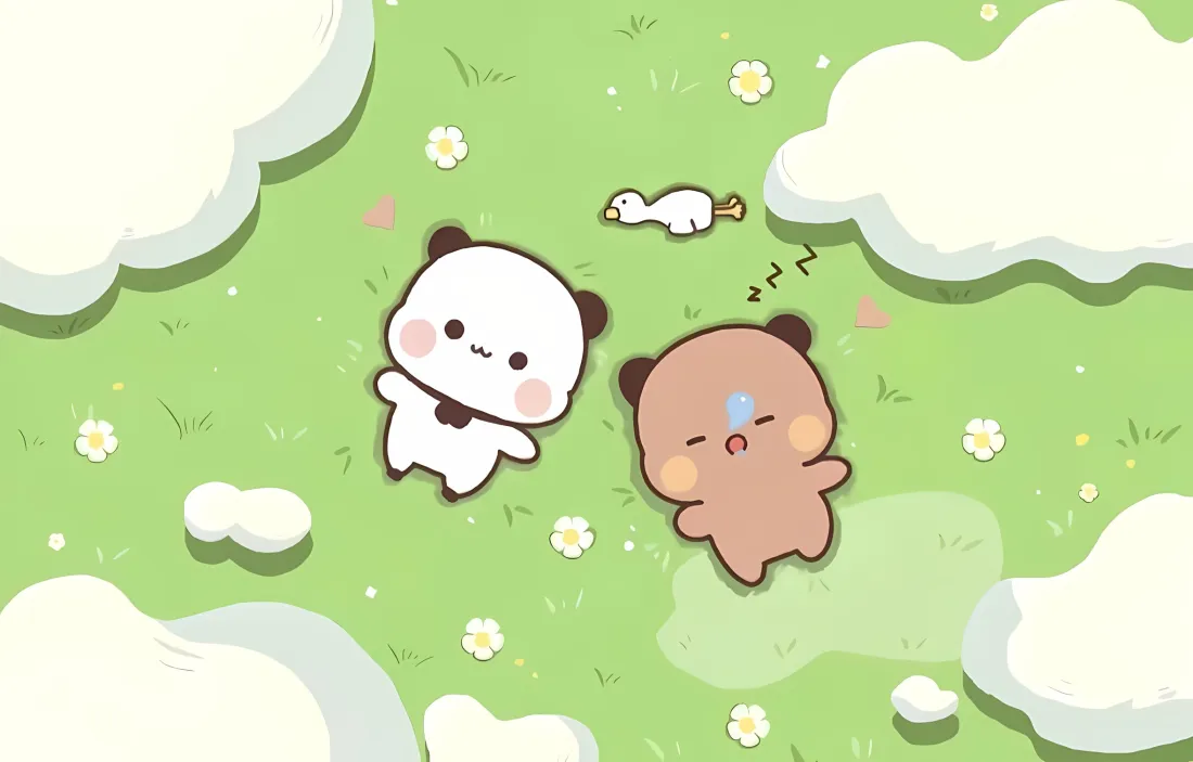 2k一二布布壁纸｜草地背景图片 - 可爱卡通「哲风壁纸」