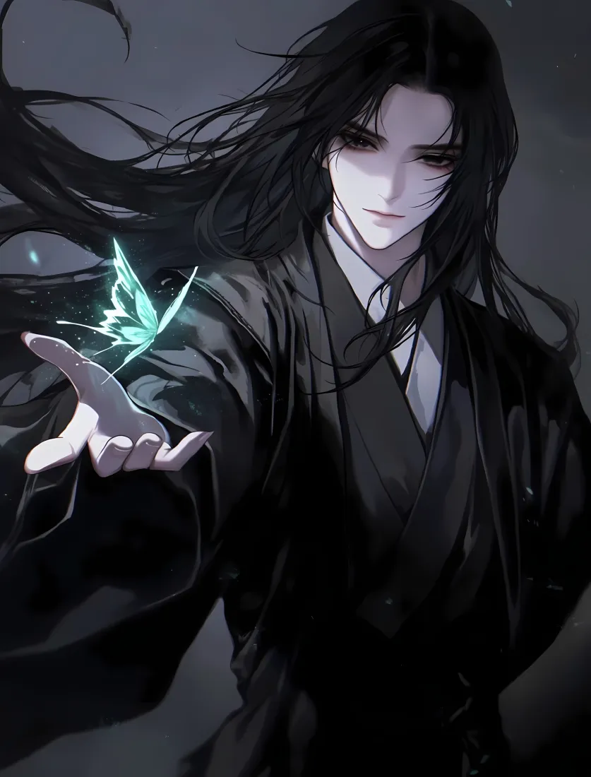 方圆手机壁纸｜蛊真人背景图 - 黑袍青蝶「哲风壁纸」