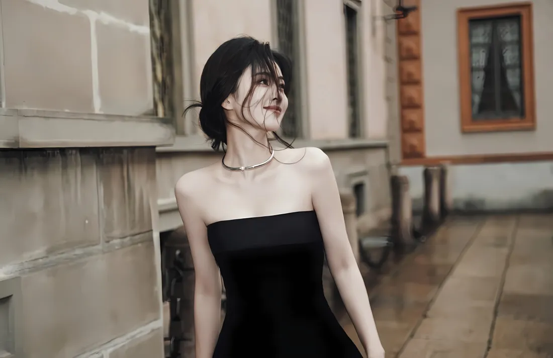 2k白鹿壁纸｜复古街道背景图片 - 黑色礼服「哲风壁纸」